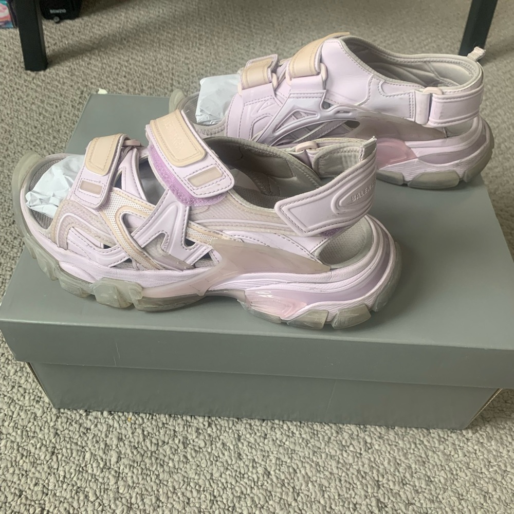 Balenciaga Track Touch Strap Sandals Lilac Lavender 38 - Picture 6 of 14